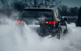car in snow - AWD vs 4WD concept